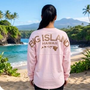 Spirit Jersey Big Island Hawaii in Rose Gold Glitter - Size Small